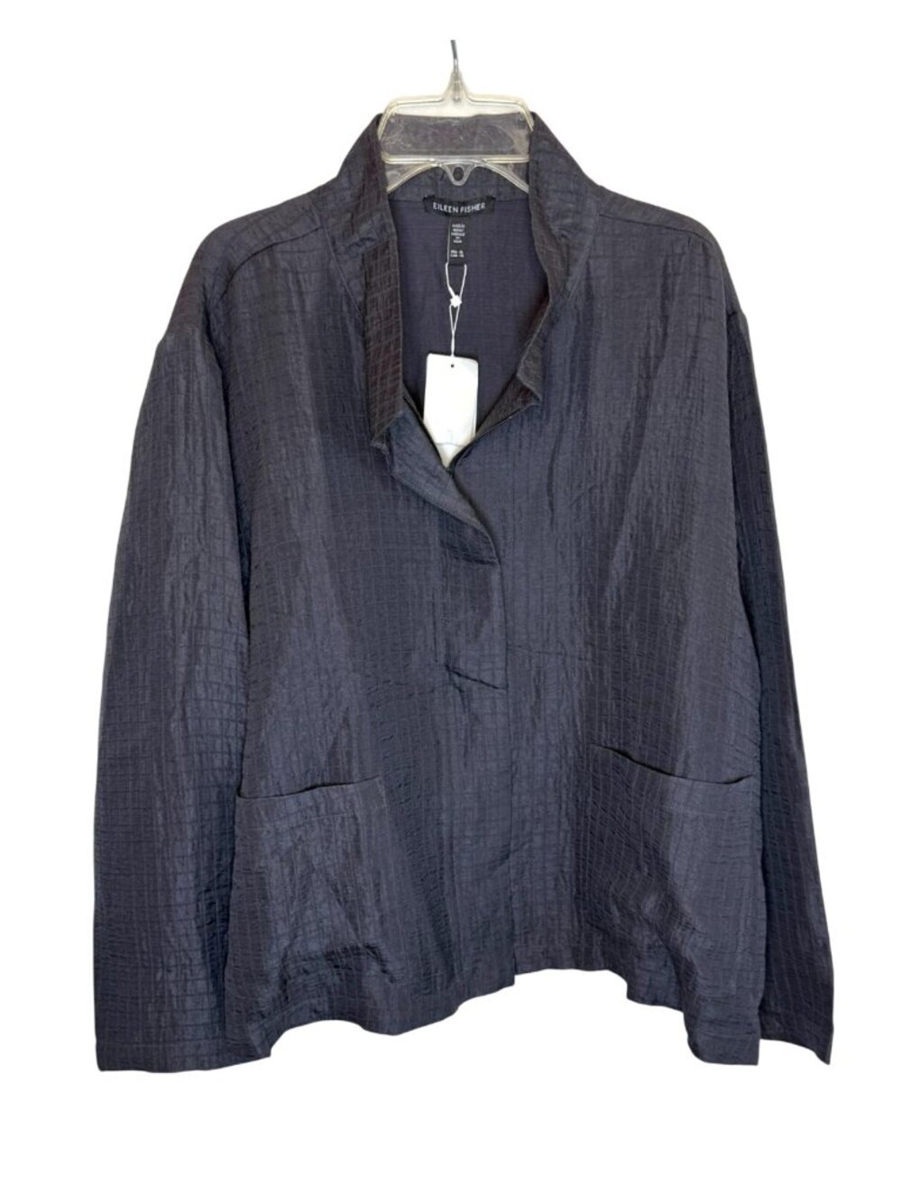 Eileen Fisher Stand Collar Jacket Gray NWT - Size XL